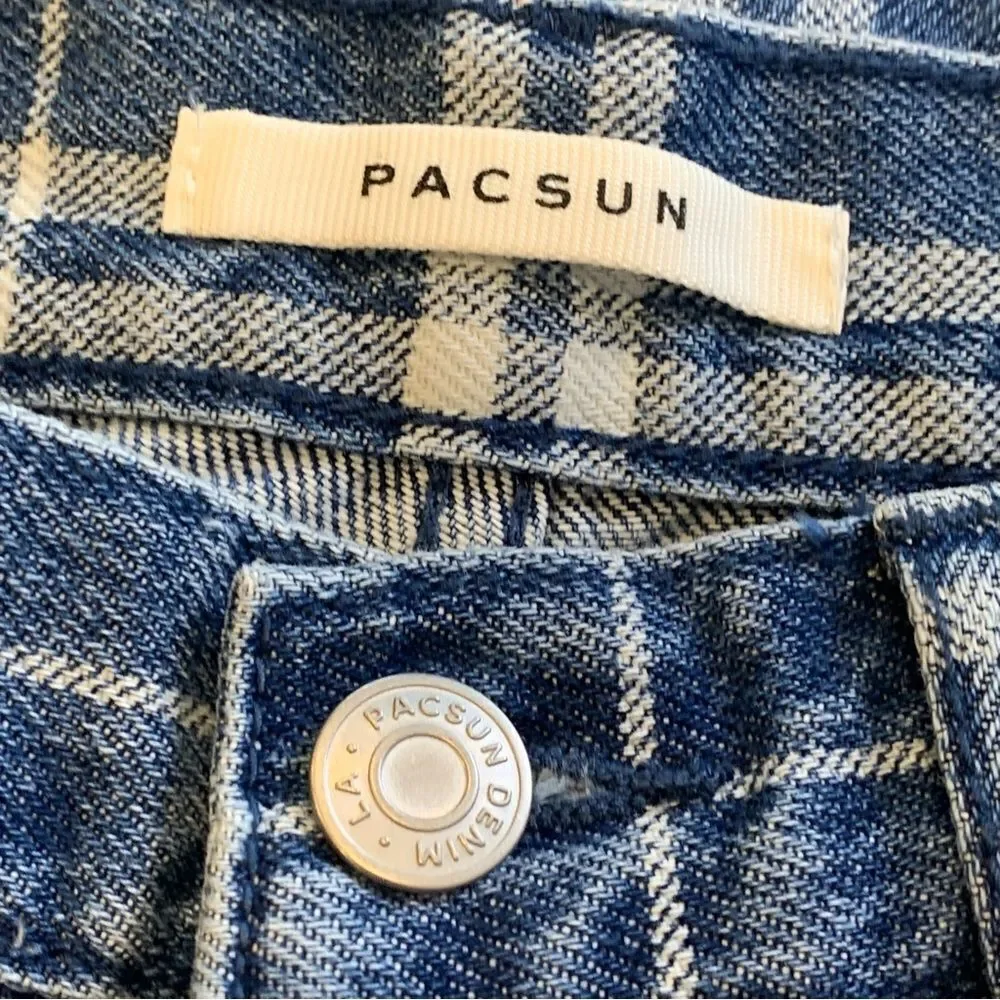Pacsun Dad Jeans Plaid High Rise Size 25